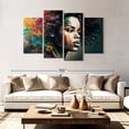 thumbnail image 2 of Elephant Stock Vibrant African Woman Wall Art - Horizontal Multi Panel Canvas - Living Room Wall Decor - People Multi Panel - Black And Yellow Decor - 84" x 54", 2 of 8