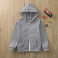 thumbnail image 6 of Boys Sweatshirts,Hoodie Kids Solid Color Zip Up Long Sleeve Sweatshirt Jacket for Playful Style,Hoodie,Z01 Grey,11-12 Years, 6 of 6