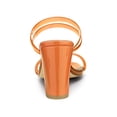 thumbnail image 2 of BLISSFUL STEP Women's Strappy Block Heel Slides Mules Sandals Orange 5.5, 2 of 7