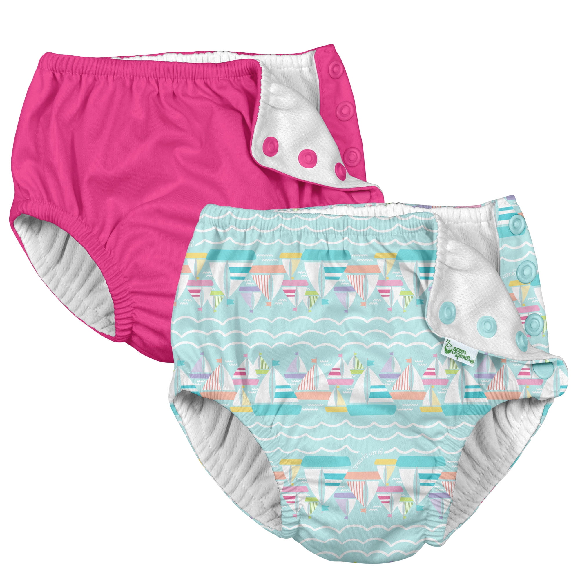i Play (2 Pack) Girls Reusable Absorbent Baby Swim Diapers Swimming