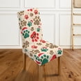 thumbnail image 2 of COEQINE Reusable Dining Room Chair Slipcovers 6-Pack, Stretch Machine Washable Covers Protect from Spills & Pet Hair, Universal Fit for Most Dining Chairs, Christmas Paw Leopard Print, 2 of 7