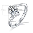 thumbnail image 4 of 1 Carat Round Cut Moissanite Solitaire Diamond Engagement Ring Promise Rings In 18K White Gold Plating Over Silver(D Color, VVS1 Clarity), 4 of 4