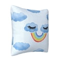thumbnail image 2 of LNWH Decorative Pillow Covers, Cloud Rainbow Eyelashes Square Sofa Decorative Knit Pillow Case, 26"x26", 2 of 8