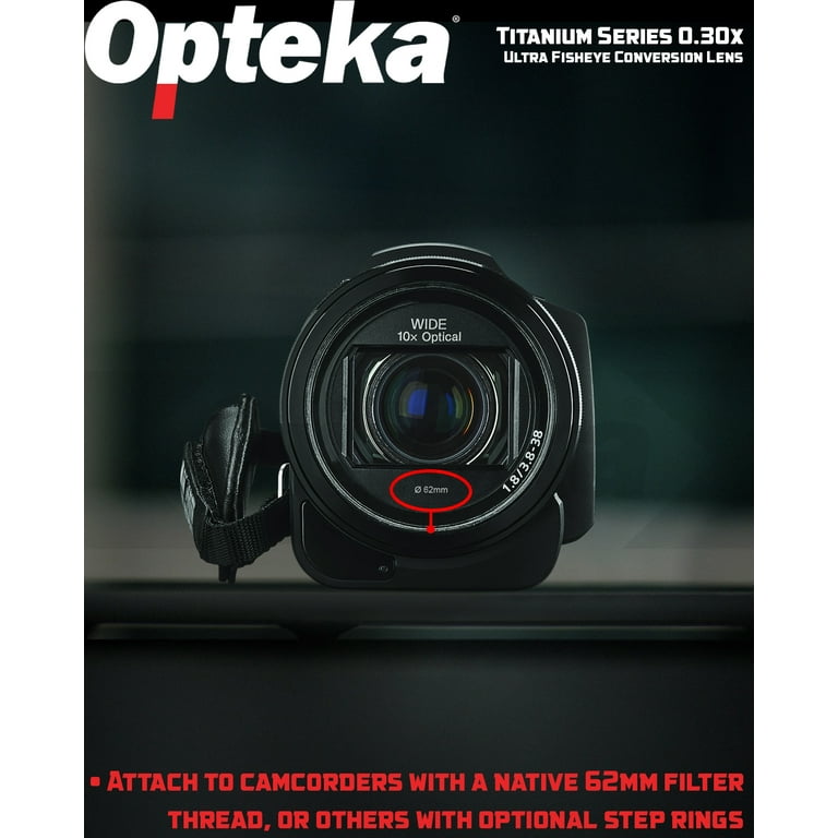 Opteka 0.30x Titanium Ultra Fisheye Lens for 62mm Camcorders