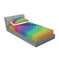 thumbnail image 3 of Ambesonne Colorful Fitted Sheet & Pillow Sham Set, Color Wave Curls Art, Queen, Multicolor, 3 of 3