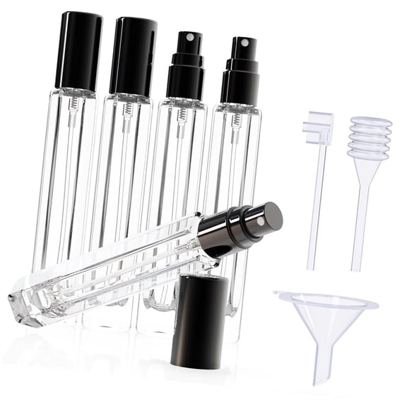 Pack of 5 Glass Perfume Sprayers Bottles Travel Refillable Atomizer With Dispenser Tool