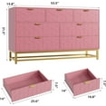 thumbnail image 3 of Pink 7 Drawer Dresser for Bedroom, 53.5” Large Dresser with Metal Legs, Modern Chest Organizer with Wide Storage, Chest of Drawers for Bedroom, Living Room, Entryway, 3 of 7