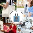 thumbnail image 5 of Renewold Highland Cow Sunflower Blue Canvas Tote Bag Travel School Outdoor Grocery Bag for Women Teens Girls, Portable Cloth Handbag for Business Work Travel, 5 of 6