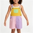 thumbnail image 4 of Edvintorg Girls Jumpsuit Rompers Bib Overalls Color Block Adjustable Suspender Shorts Jeans Overalls Shortalls with Pockets 6M-4Y, 4 of 7