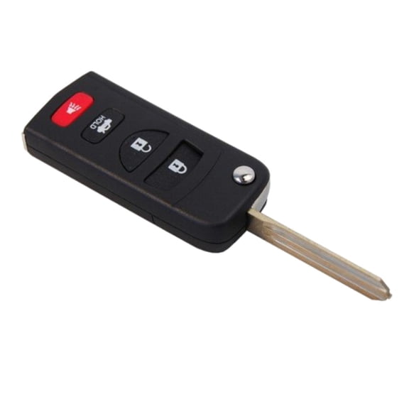 HQRP Folding Flip Modified Key FOB Shell Remote Case w/ 4 Buttons compatible with Nissan 350Z 2003 2004 2005 2006 2007 03 04 05 06 07