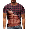 thumbnail image 2 of Dovford 3D Fake Abs Printed T Shirts for Men Funny Graphic Tees Casual Short Sleeve Crewneck Summer Tops Slim Muscle Tees, 2 of 5