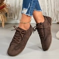 thumbnail image 5 of Willtoo Womens Retro Lace Up Flats Low Top Casual Sneakers Round Toe Lightweight Soft Sole Fashion Walking Trainers Daily Outdoor Driving Shoes, 5 of 5