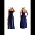 thumbnail image 3 of Vestido A Rayas para Mujer, con Tirantes Finos, y , Fluido Azul Marino L, 3 of 7
