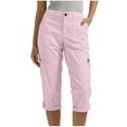 thumbnail image 2 of Dasayo High Waisted Womens Pants Plus Size Capris Zipper Trousers Cargo Sweatpants for Women Plus Size M, 2 of 8