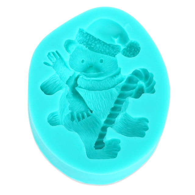 Molde de silicona para decoración de tartas y chocolates con forma de oso polar navideño
