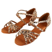 KAUU Soft Comfortable Latin Shoes Fashion Dance Shoe for Children Girl Leopard Print 32