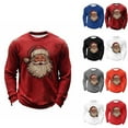thumbnail image 5 of nerohusy Men's Long Sleeve Christmas Tees - Santa Claus Graphic Waffles Crewneck Big and Tall T-Shirt Gray,XXL, 5 of 5
