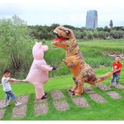 Dinosaur inflatable costume, Tyrannosaurus rex Halloween costume, suitable for adult funny inflatable party decoration costume (4.9-6.2 feet)