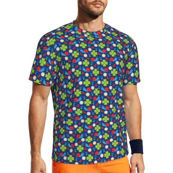 T Shirt For Men Snail Print Mens Cute Animal Basic Gym Quick Dry Summer Novelty Tee Shirt Design Ove