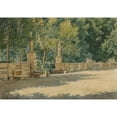 thumbnail image 2 of Josef Theodor Hansen 24x18 Black Ornate Framed Double Matted Museum Art Print Titled: Terrace in the Gardens of the Villa Borghese, Rome (1907), 2 of 5