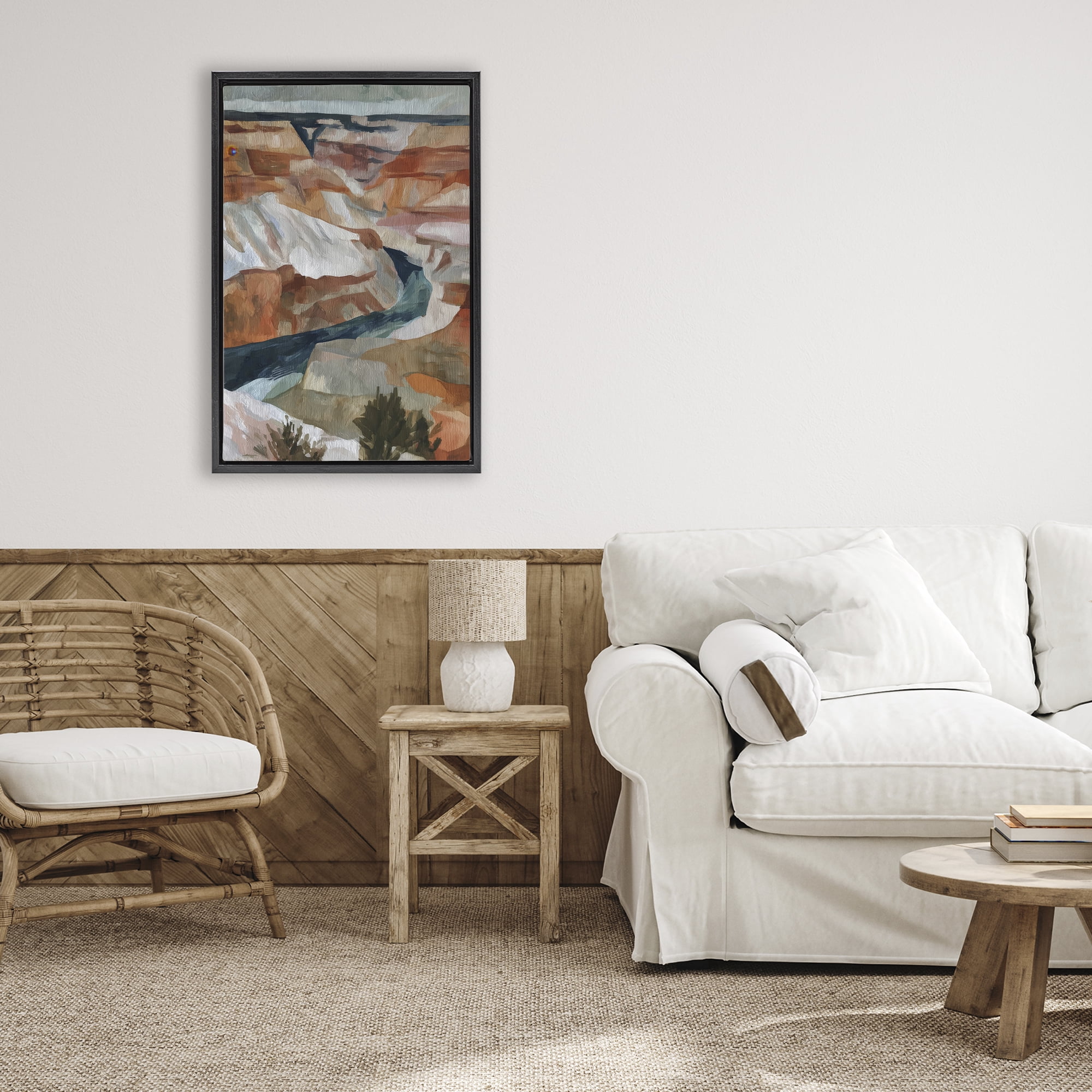 Stupell Industries Canyon Rim Textures Impression Black Framed Floater Canvas Wall Art, design by Chromatic Storm Studio