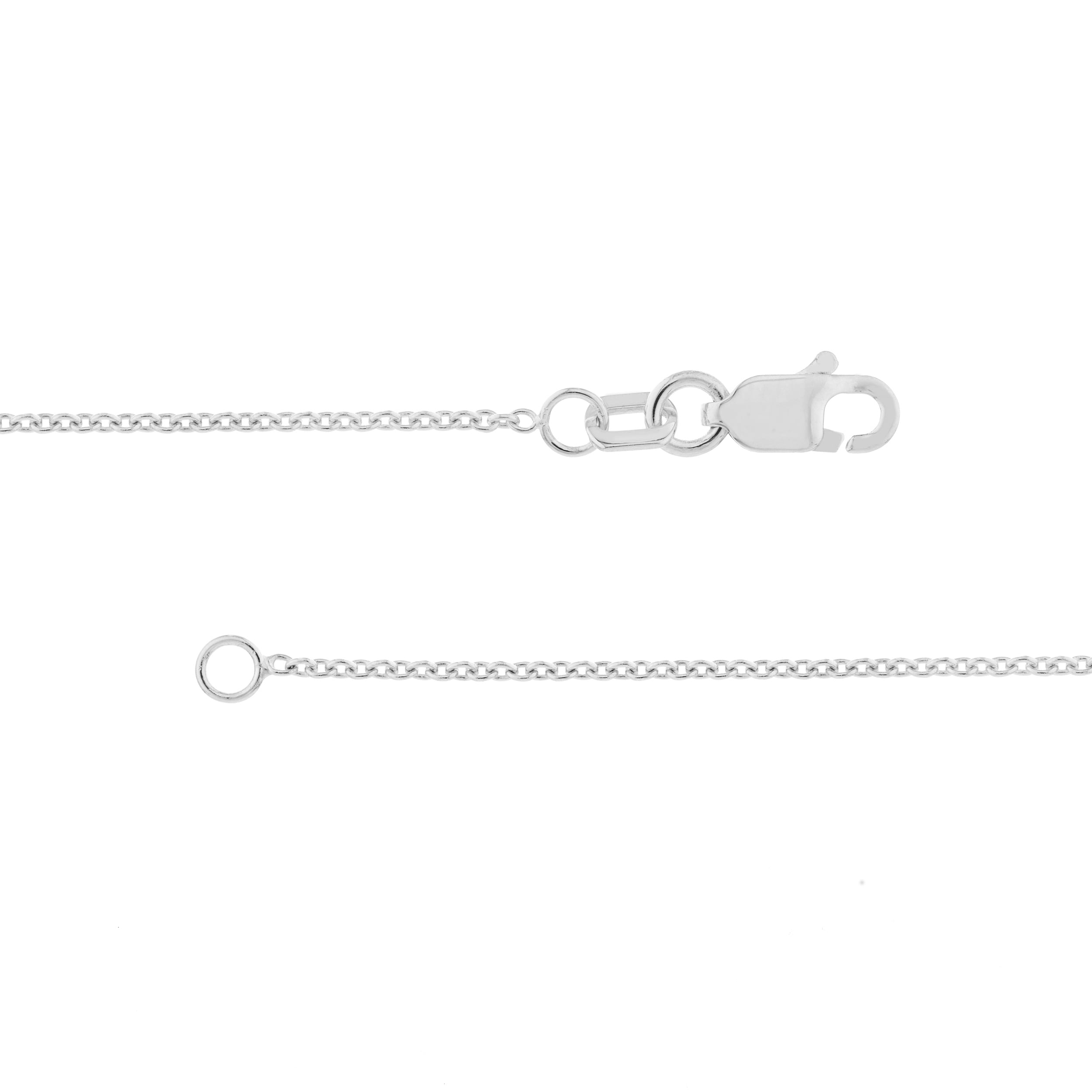 10K White Gold 20" 1.05mm Tight Cable Chain Necklace w/ Lobster Lock - Women
