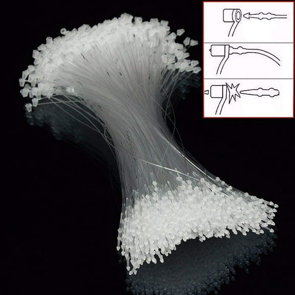 Wideskall 5" inch Snap Lock Pin Security Loop Plastic Price Tag Fastener Tie LOT - Pack of 200