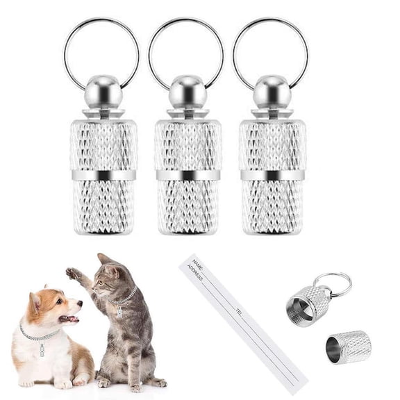 OADUKQ 3 Pack Pet Id Tag Pendants, Lightweight Aluminum Pendant Set, Dog and Cat Collars Walks and Travel, Silver
