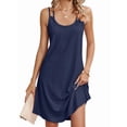 thumbnail image 2 of Jaimenalin Cover Up Summer Dresses for Women Eyelet Casual Loose Sleeveless Sundresses Tank Dresses Navy Blue M, 2 of 9