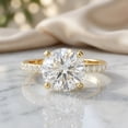 thumbnail image 3 of Rosec Jewels Lab Grown Diamond Engagement Ring (5 Carat, E-VS1 Quality) - IGI Certified - Big Diamond Solitaire Ring, 18K Yellow Gold, US 8.00, 3 of 7