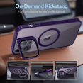 thumbnail image 3 of for iPhone 14 Pro Max Case Magnetic Clear with Camera Cover [Compatible with MagSafe] Stand Hard Luxury Plating Phone Cases for iPhone 14 Pro Max for Women Men -Purple, 3 of 12