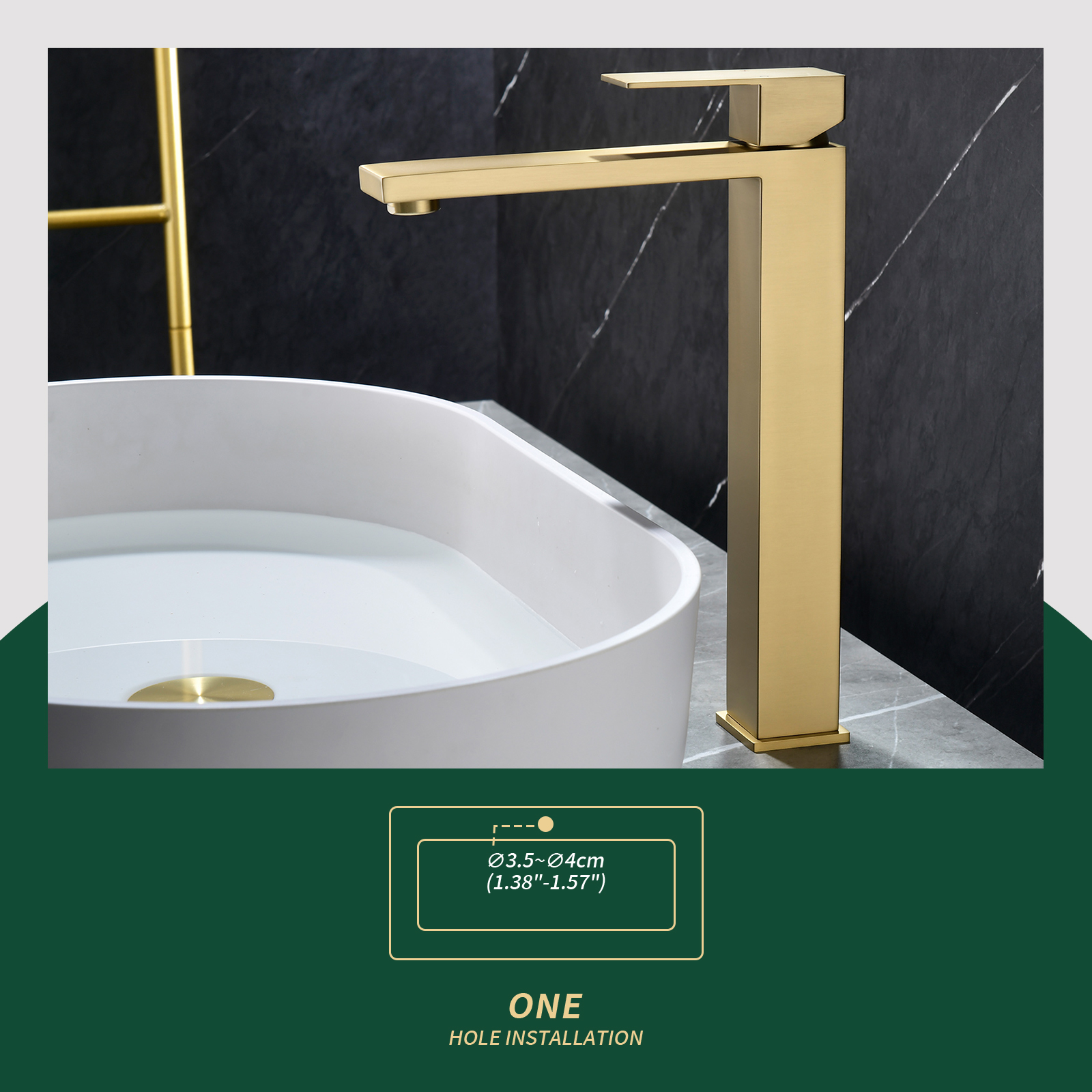 Cobbe Single-Hole Installation Bathroom Vessel Sink Faucet Single-Handle with Pop-Up Drain Faucet Brushed Nickel