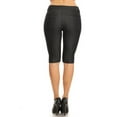 thumbnail image 2 of COUVER Women Ultra Stretchy Classic 5 Pocket Jeggings Bermuda Shorts Black L, 2 of 7