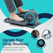 Cubii GO Aqua - Ultra Portable Under Desk Elliptical, Foot Pedal Exerciser Machine with Built-in Wheels, Easy Retractable Handle, Large LCD Fitness Tracker, Adjustable Resistance Levels