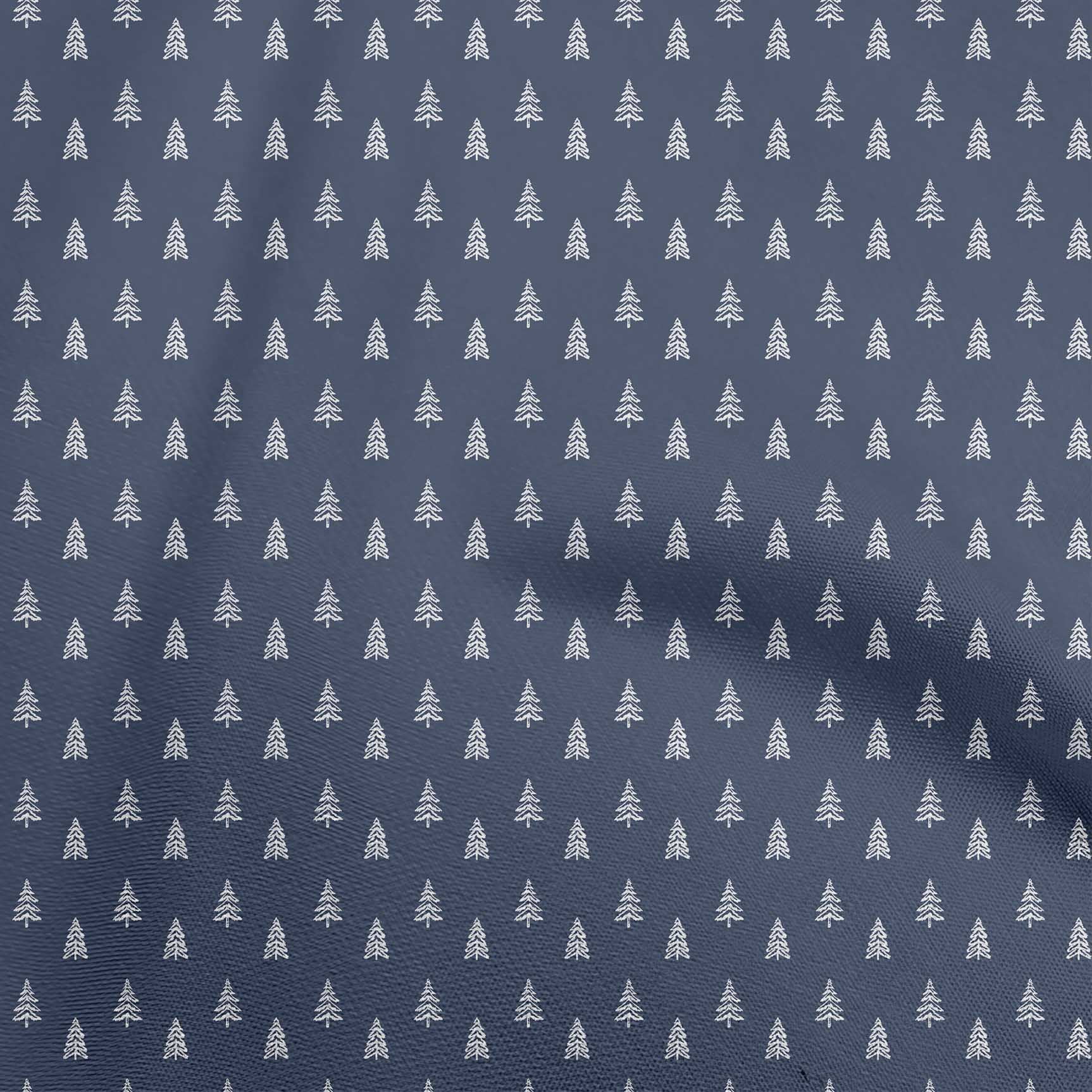 oneOone Cotton Silk Medium Blue Fabric Christmas Fabric For Sewing Printed Craft Fabric By The Yard 42 Inch Wide
