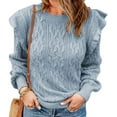 thumbnail image 1 of LinYooLi Chandail à Manches Longues pour Femmes Pull d'Hiver à Poignets Côtelés Haut Chaud Tricoté Décontracté, 1 of 3
