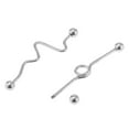 thumbnail image 3 of EHJRE 5 Pcs 14G Earring Piercings Twisted Industrial Barbell Earring, 3 of 8