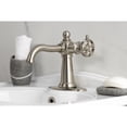 thumbnail image 3 of Kingston Brass KSD3548RKZ Wendell One-Handle Single-Hole Bathroom Faucet with Knurled Handle and Push Pop-Up Drain, Brushed Nickel, 3 of 6