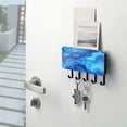 thumbnail image 5 of Stylish Acrylic Key Holder Wall Mount small shelf with hooks Decorative & Functional for Home Organization Blue Water Texture, 5 of 6