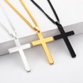 thumbnail image 1 of Collier Croix Femme Homme Crucifix Collier Croix Religieux Argent Acier Inoxydable Pendentif, 1 of 5