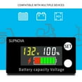 thumbnail image 2 of Litio ácido LiFe PO4 Voltímetro digital Indicador carga batería automóvil Probador voltaje LiFePO4 plomo-Ácido capacidad DC 8V-100V LCD, 2 of 9