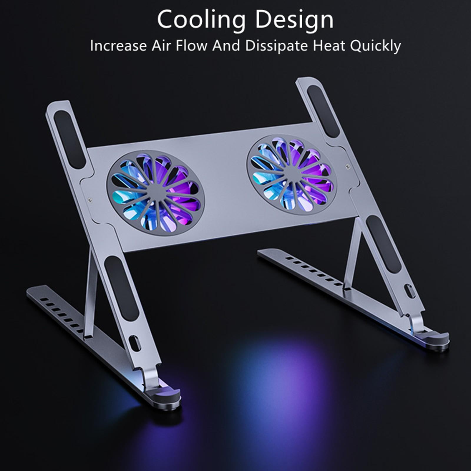LeeQinersw Laptop Stand Portable Folding with Removable Cooling Fan for Tablet gray
