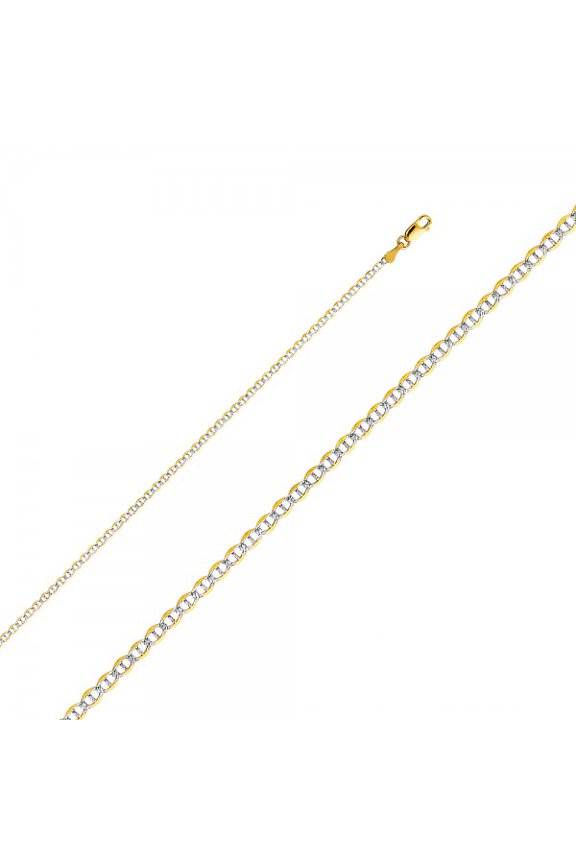 14K Gold 2 mm Flat Mariner WP Chain : 20"