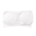 thumbnail image 3 of Jinhomg Women Bandeau Bra Padded Strapless Bralette Bra Seamless Bandeau Tube Top Bra White Free Size, 3 of 7