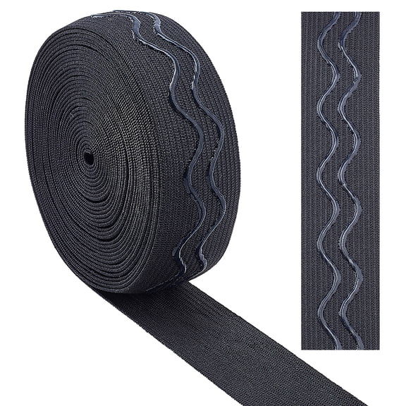 Non-slip Transparent Silicone Polyester Elastic Band DIY Sewing Underwear Accessories Black 25mm
