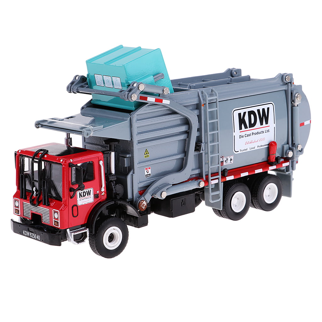 1:24 Alloy Diecast Pull-back Garbage Dump Truck Car Model for Kids Toy Gift 