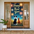 thumbnail image 1 of Fireworks Design Happy New Year Banner Pet Pattern New Year Display Starry Night Golden Lettering Holiday Backdrop for New Year Party Family Gathering Photo Shoot, 1 of 5