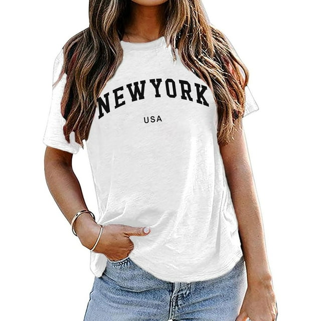 "MiaMi FLoRiDa u.S.a" Letter Print Women's Tshirt, Breathable 100% Cotton Fabric, Perfect outfit Casual Wear