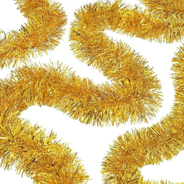 Christmas Garland Gold Tinsel Garland for Christmas Tree Fireplace ...