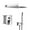 Chrome#39, variant on Freestanding Tub Filler Dual Shower Head - 10 Inch Wall Mounted Square Shower System with Rough-in Valve,Chrome,Freestanding Bathtub Faucet